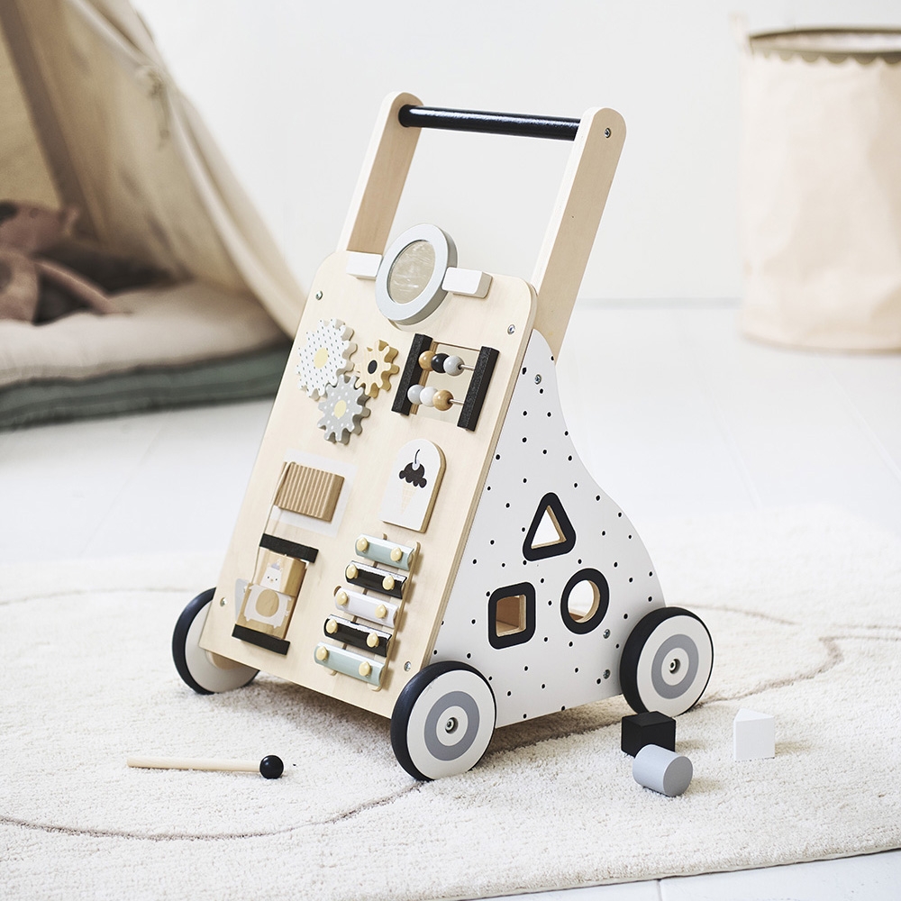 Laufwagen mit Activity-Board | Weiss & schwarz