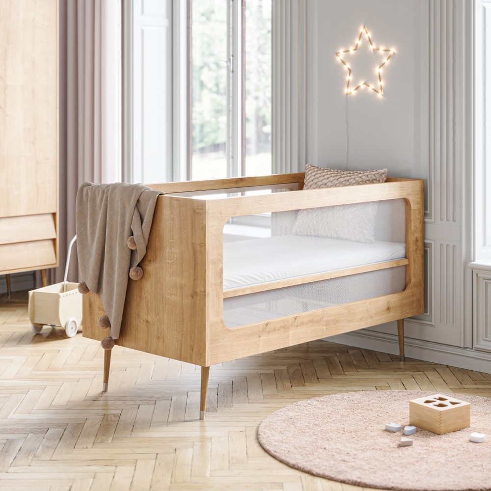 Mitwachsendes Babybett 70 x 140 cm | «BOSQUE» | natur