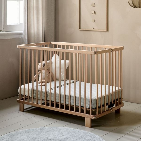 Babybett «Origami» | 60 x 120 cm | Zusammenklappbar | Natur