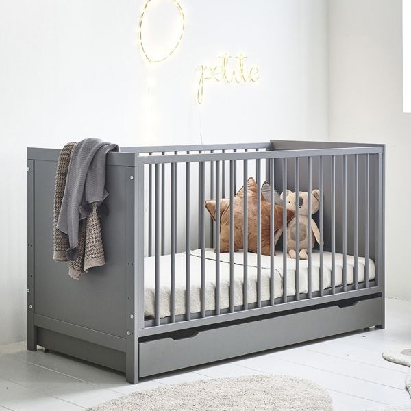 babybett holz 140x70 mitwachsendes babybett grau Petite Amélie