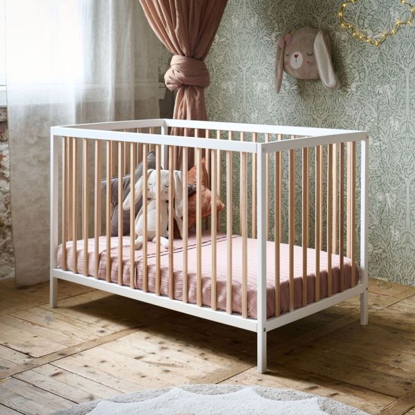 babybett holz weiss naturholz hohenverstellbar 60x120 Petite Amélie