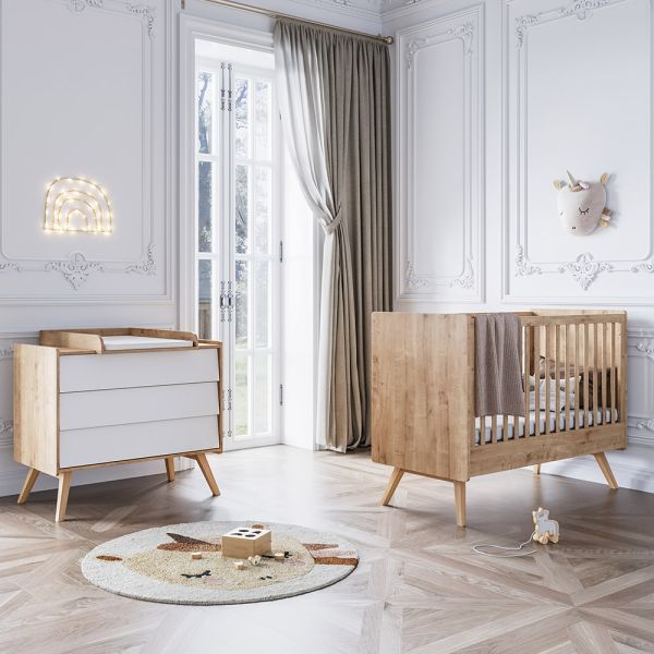 Weißes zweiteiliges Babyzimmer Set 'Vintage' Vox - Petite Amélie