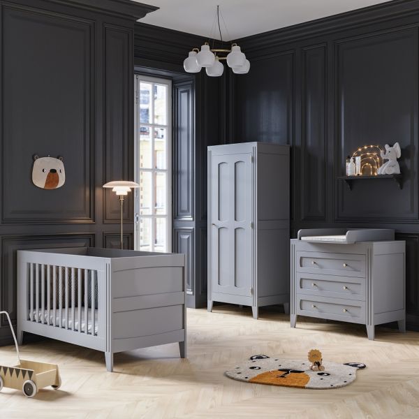 babyzimmer set dreiteilig grau milenne Petite Amélie