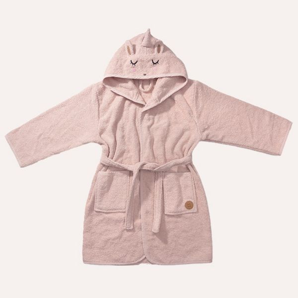 Bademantel Einhorn «Lara» | 80 - 86 cm | 1 - 2 Jahre | Rosa