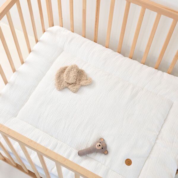 Krabbeldecke 75 x 95 cm | Bio-Musselin Baumwolle | Weiss