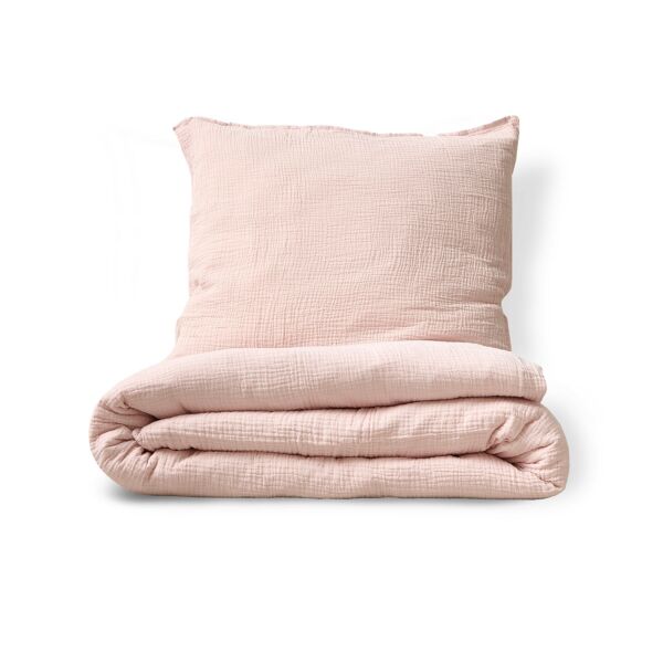 MUSSELIN BETTWÄSCHE SET INKL. KISSENBEZUG | ROSA | 140 X 200 CM | GOTS