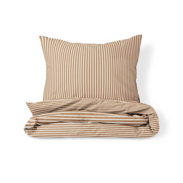 Bettwäsche-Set inkl. Kissenbezug «Striped» | 140 x 200 cm | BEIGE UND KARAMELL