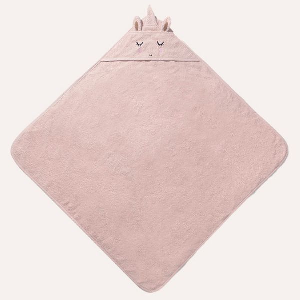Baby Kapuzenhandtuch Einhorn «Lara» | 75 x 75 cm | Rosa
