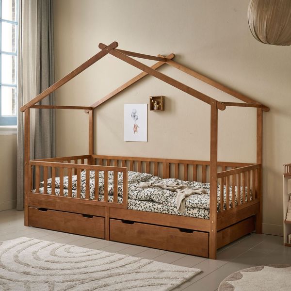 Hausbett «Maison» | 90 x 200 cm | Walnuss