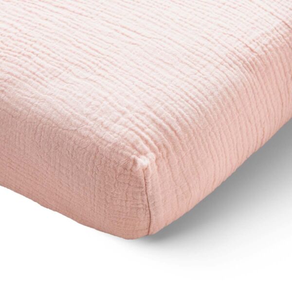 SPANNBETTLAKEN 60 X 120 CM | MUSSELIN BAUMWOLLE | ROSA