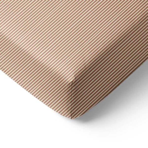 SPANNBETTLAKEN 70 X 140 CM «STRIPED» | BEIGE UND KARAMELL