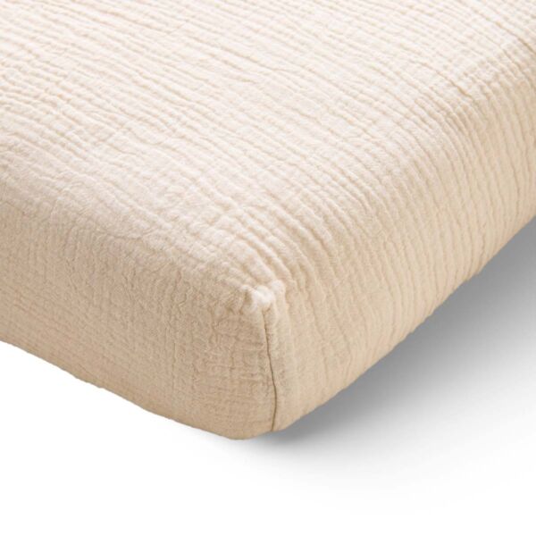 SPANNBETTLAKEN | 90 x 200 CM | MUSSELIN BAUMWOLLE | BEIGE