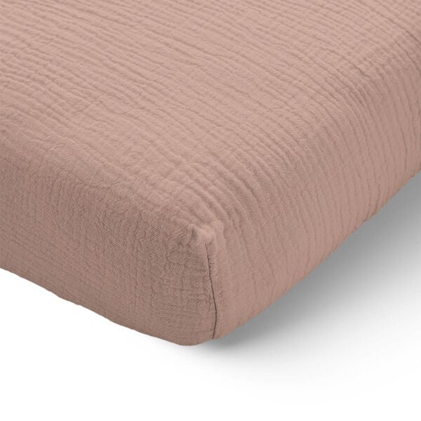 Hoeslaken van 90x200 cm in roze van mousseline katoen van Petite Amélie 