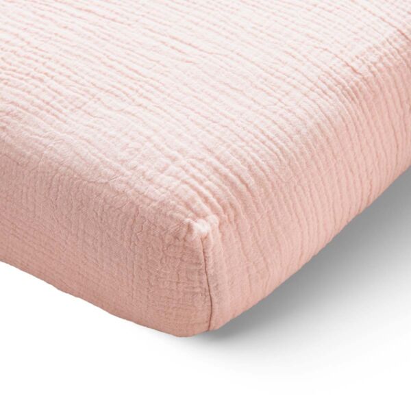 SPANNBETTLAKEN 40/45 x 90 CM MUSLIN | 100% BIO-BAUMWOLLE | ROSA