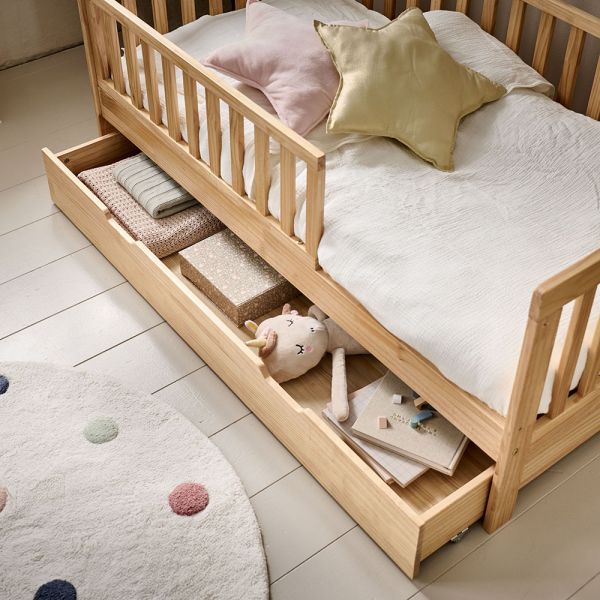 Schublade für Kinderbett 140x70 cm aus Holz in Natur von Petite Amélie