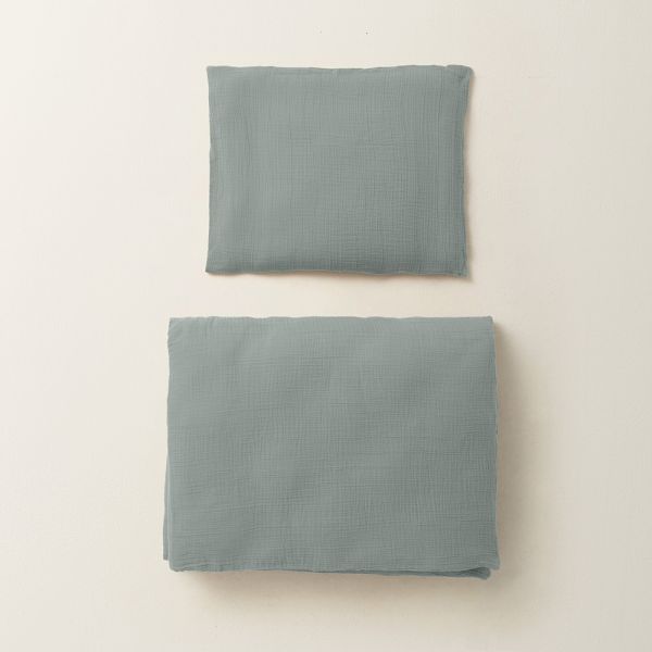 kinderbettw sche musselinstoff grau 120x150 Petite Amélie