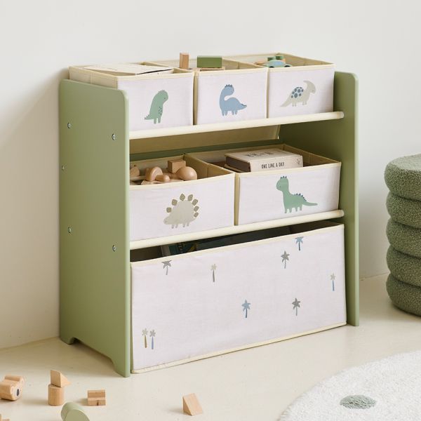 Kinderregal aus Holz Modell Dino in Grün von Petite Amélie