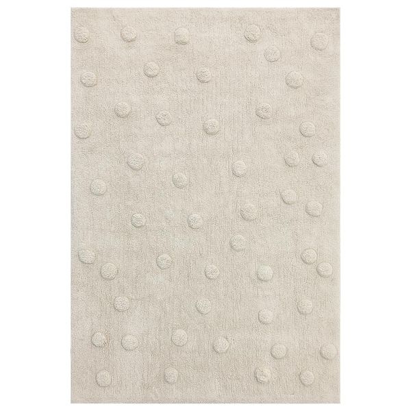Waschbarer Kinderteppich | Rechteckig 120 x 170 cm | Beige gepunktet