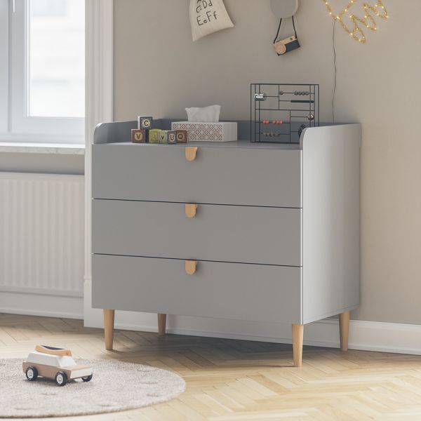Kommode «Étoile» inkl. Wickelaufsatz | Grau