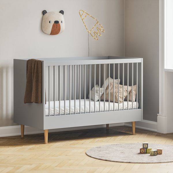 Mitwachsendes Babybett «ÉTOILE» | 70x140 cm | Grau