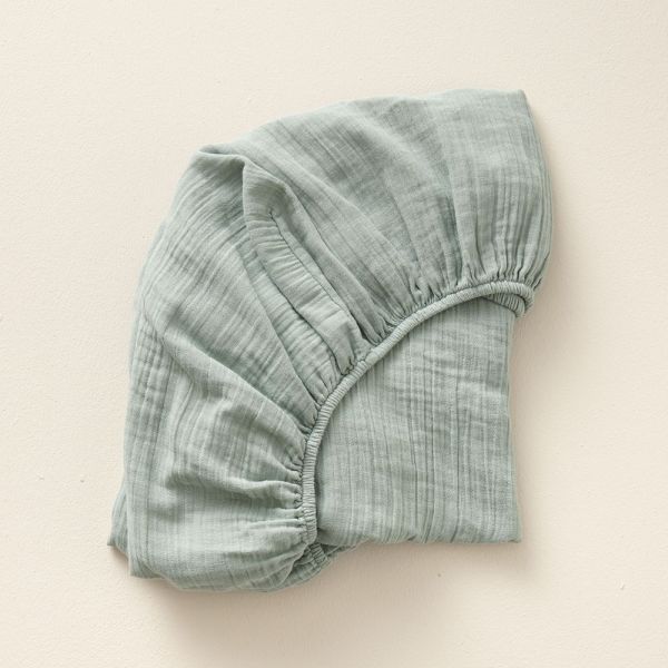 musselin spannbettlaken 70x140 kinderbett grun Petite Amélie