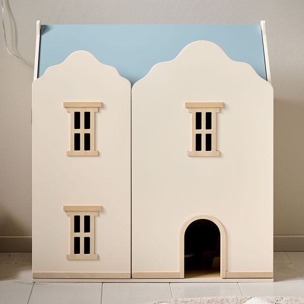 Puppenhaus pastell blaues Dach und weiss von Petite Amélie