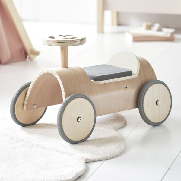 rutschauto baby aus holz natur und schwarz Petite Amélie