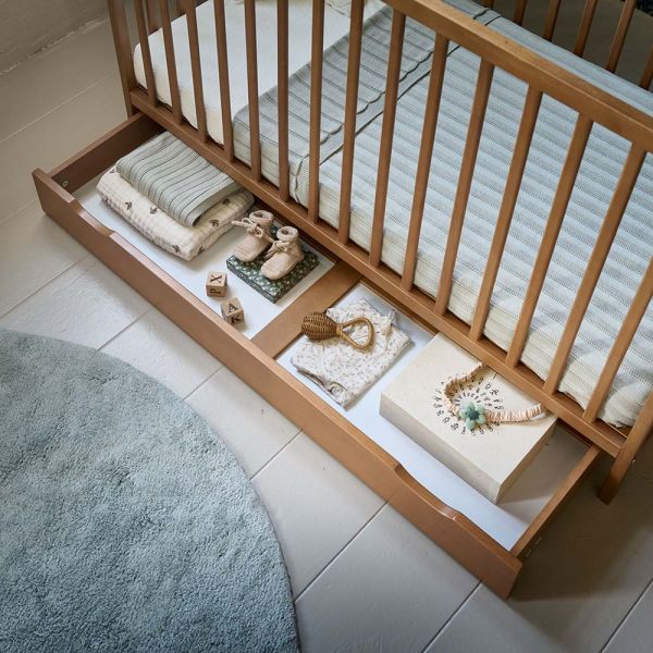 Schublade für Babybett 60x120 cm aus Holz in Walnuss von Petite Amélie