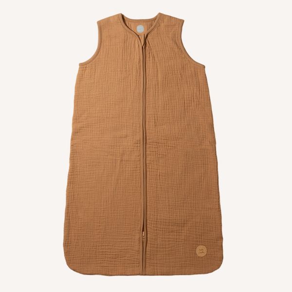 SOMMERSCHLAFSACK FÜR BABYS AUS MUSSELIN | KAMEL | 90 CM | 6-18 MONATE