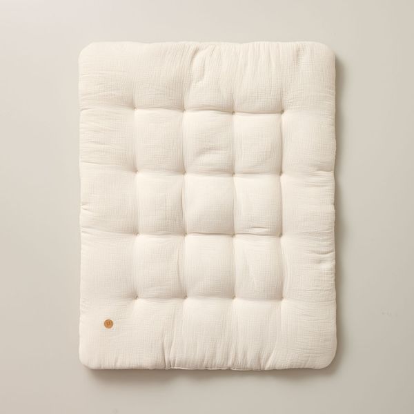 Baby spannbettlaken 45x80 cm musselin in beige von Petite Amélie