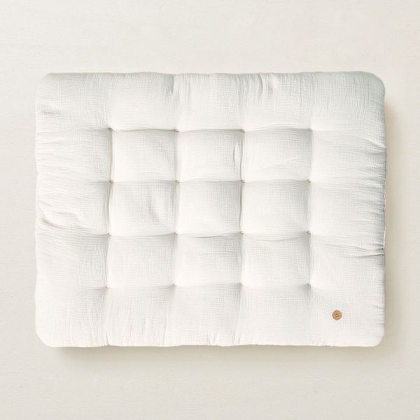 Spielmatte «BISCUIT» aus Musselinstoff | Weiß | 110 x 85 cm