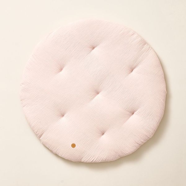 SPIELMATTE RUND Ø100 CM| MUSSELIN BAUMWOLLE | ROSA