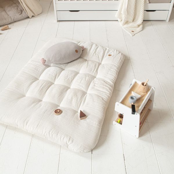 Spielmatte weiss 100%Bio-Baumwoll-Musselin  I Petite Amelie