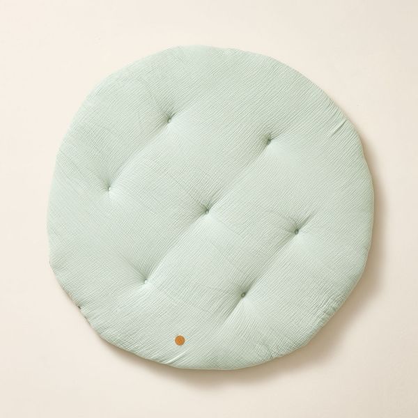 SPIELMATTE RUND Ø100 CM| MUSSELIN BAUMWOLLE | GRÜN