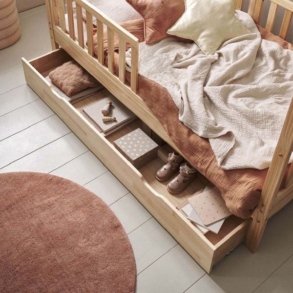 Schublade für Hausbetten und «Nid» Juniorbett | 80 x 160 cm | Natur