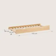 Puristisches Ausziehbett in Naturfarbe mit klarer Linie 80x160 von Petite Amélie