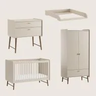 Babyzimmer set mit Mitwachsendes Babybett und Kommode in Greige von Petite Amélie