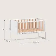 Beistellbett Holz in der Farbe Weiß und Natur aus der Nuage-Kollektion von Petite Amélie