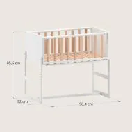 Beistellbett für Babys in Weiß und Natur aus der Nuage-Kollektion von Petite Amélie
