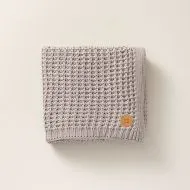 couverture coton biologique tricot 80x100 gris clair Petite Amélie