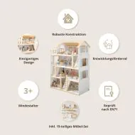 Großes Puppenhaus aus Holz Blanche 80 cm in Weiß von Petite Amélie