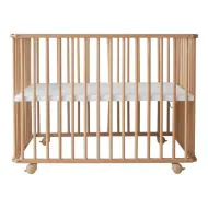Höhenverstellbarer Laufstall aus Holz (natur) für Babys