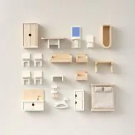 Holz Puppenhaus mit Zubehör Blanche 80 cm in Weiß von Petite Amélie