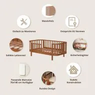 Kleinkindbett aus holz in walnuss mit runde form von Petite Amélie