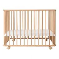 Baby Laufstall Holz mit Rollen