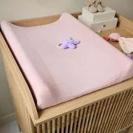 Wickelauflagenbezug in Rosa 50x70 cm aus Bio-Baumwolle von Petite Amélie