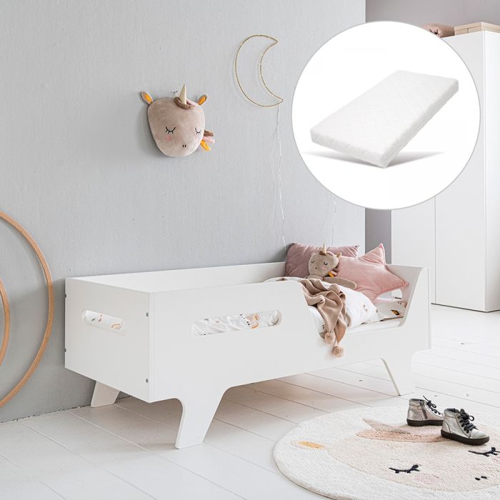 SET: KLEINKINDERBETT «COLOMBE» | 70x140 cm | INKL. MATRATZE | weiß main product photo