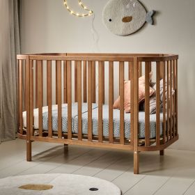 Ovales Babybett «Cocoon» | 60 x 120 cm | Walnuss