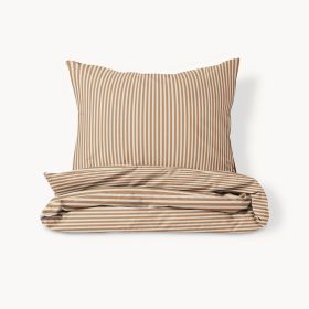 BETTWÄSCHE-SET 120 X 150 CM «STRIPED» | BEIGE UND KARAMELL