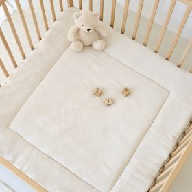 KRABBELDECKE 95 X 95 CM |BIO-MUSSELIN BAUMWOLLE | BEIGE
